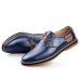 Men's Shoes Outdoor / Office & Career / Athletic / Casual Leather Oxfords Black / Blue / Brown