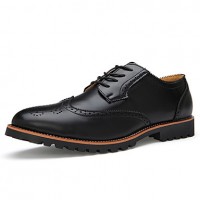 Men's Shoes Leather Casual Oxfords Casual Flat Heel Black / Brown