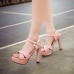 Women's Shoes Leatherette Stiletto Heel Peep Toe Sandals Wedding / Office & Career / Party