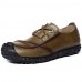 Men's Shoes Leather Outdoor / Casual / Athletic Oxfords Outdoor / Casual / Athletic Flat Heel Lace-up Brown / Yellow / Tan / Khaki