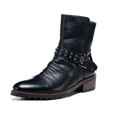 Shoes Wedding / PartyEvening / Casual Leather Boots Black