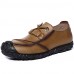 Men's Shoes Leather Outdoor / Casual / Athletic Oxfords Outdoor / Casual / Athletic Flat Heel Lace-up Brown / Yellow / Tan / Khaki