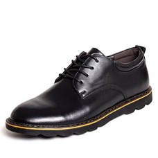 Men's Shoes Casual Leather Oxfords Black/Brown