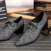 Men's Shoes Limited Edition Oriental Temperament Nightclub/Party Top Layer Leather Oxfords Silver