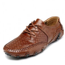 Men's Shoes Casual Leather Oxfords Black / Brown