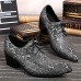 Men's Shoes Limited Edition Oriental Temperament Nightclub/Party Top Layer Leather Oxfords Silver