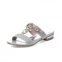 Women's Shoes Low Heel Round Toe Sandals Dress / Casual Silver / Gold