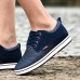 Men's Shoes Outdoor / Casual Nappa Leather / Tulle Fashion Sneakers Blue / Red / Gray / Khaki