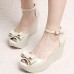 Women's Sandals Summer Slingback Rubber Casual Wedge Heel Bowknot