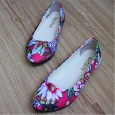 Women's Shoes Flat Heel Round Toe Flats Casual Black / Blue / Red / White