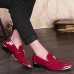 Men's Shoes Pointed Patent Leather Fashion Shoes Wedding / Leisure / Banquet Black Red Yellow