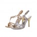 Women's Shoes Stiletto Heel Pointed Toe Sandals Dress Silver/Gold