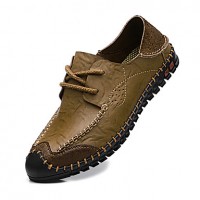 Men's Shoes Wedding / Office & Career / Party & Evening / Casual Leather Oxfords Brown / Khaki