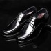 Men's Shoes Leather Casual Oxfords Casual Low Heel Lace-up Black