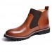 Shoes Leather OfficeCareer / Casual Boots OfficeCareer / Casual Low Heel Split Joint Black / Brown / Burgundy