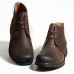 Shoes Leather Casual Boots Casual Low Heel Lace-up Black / Brown