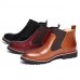 Shoes Leather OfficeCareer / Casual Boots OfficeCareer / Casual Low Heel Split Joint Black / Brown / Burgundy