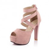 Women's Shoes Chunky Heel Heels/Platform Sandals Office & Career/Dress Pink/White/Beige